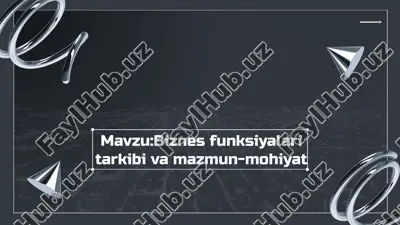 biznes funksiyalari — PPTX