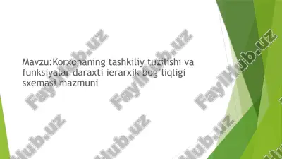 korxonaning tashkiliy tuzilishi va funksiyalari — PPTX