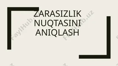 zarasizlik nuqtasini aniqlash — PPTX