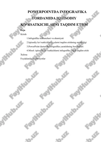 powerpointda infografika yordamida iqtisodiy ko‘rsatkichlarni taqdim etish — DOCX