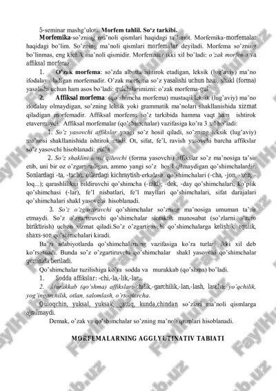 morfemika-so'zning ma'noli qismlari — PDF