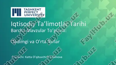 iqtisodiy ta’limotlar tarihi — PDF