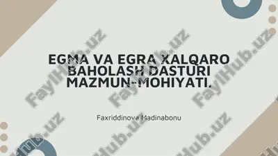 egma va egra xalqaro baholash dasturi — PDF