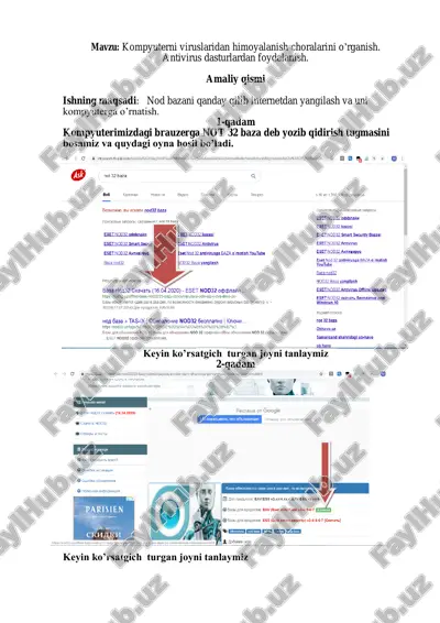 antivirus dasturlardan foydalanish — PDF