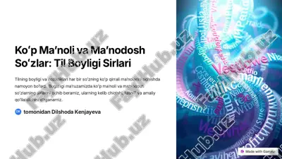 koʻp maʼnoli va maʼnodosh — PDF