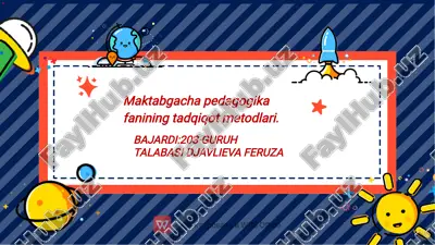 maktabgacha pedagogika fanining tadqiqot metodlari — PDF