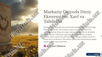 diniy ekstremizm: mohiyati va turlari — PDF
