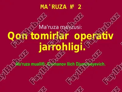 qon tomirlar operativ jarrohligi — PDF