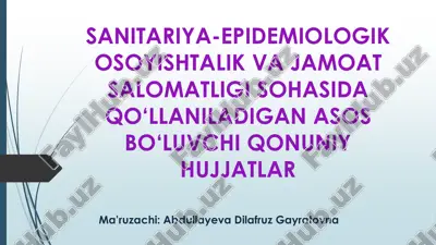 sanitariya-epidemiologik osoyishtalik va jamoat salomatligi — PDF