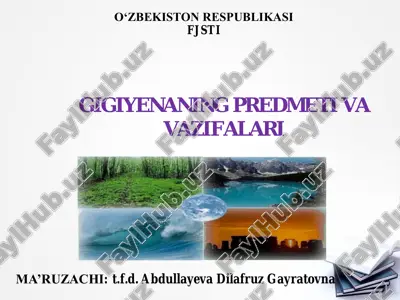 gigiyena, uning maqsadi, vazifalari va zamonaviy muammolari — PDF