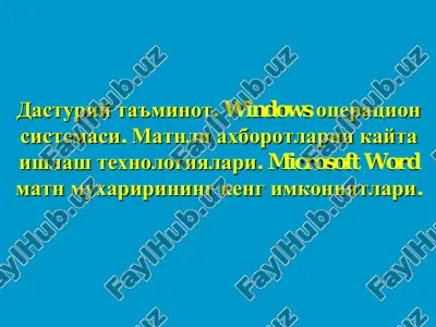 windows operatsion sistemasi — PDF