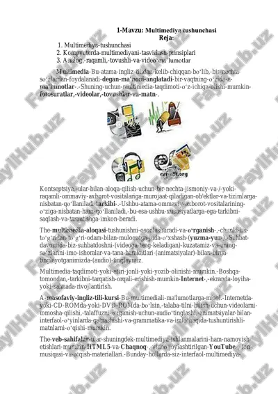 multimediya tushunchasi — PDF