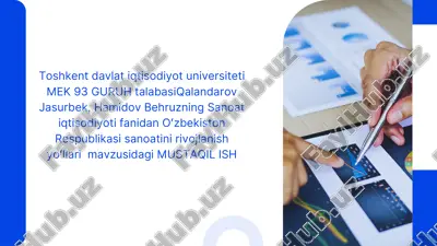 oʻzbekiston respublikasi yengil sanoatini rivojlanishi yoʻllari — PDF