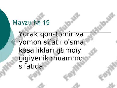 yurak qon-tomir va yomon sifatli o'sma kasalliklari — PDF