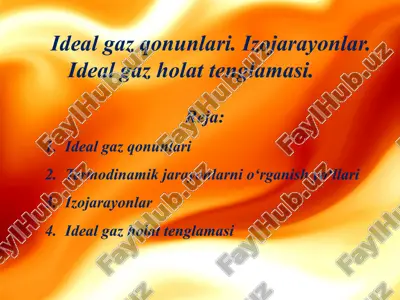 ideal gaz qonunlari. izojarayonlar — PPTX
