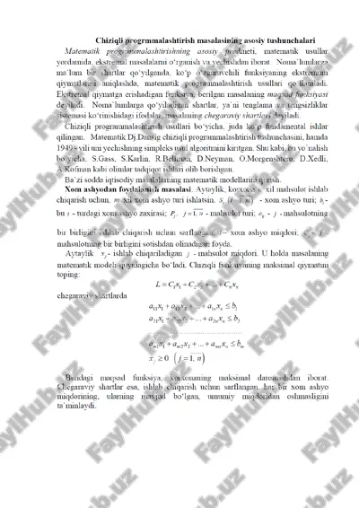 matematik programmalashtirish tushunchalari — PDF