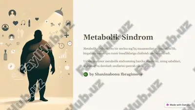 metabolik sindromning epidemiologiyasi va tarqalishi — PDF