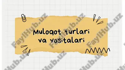 muloqot turlari va vositalari — PDF