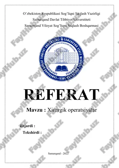 xirurgik operatsiyalar — PDF