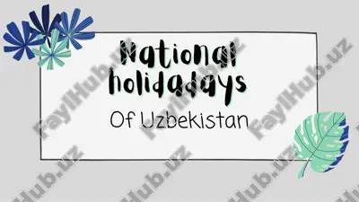 national holidays — PDF