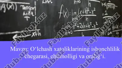o‘lchov vositalarining metrologik ishonchliligi — PPTX