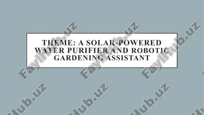 a solar-powered water purifier — PPTX