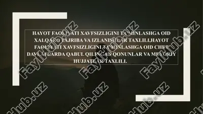 hayot faoliyati xavfsizligi — PPTX