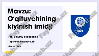 o‘qituvchining kiyinish imidji — PDF