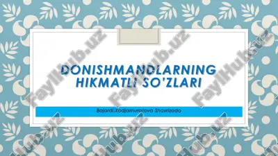 hikmatli so'zlar — PDF