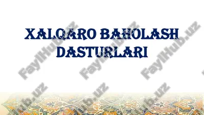 xalqaro baholash dasturlari — PDF