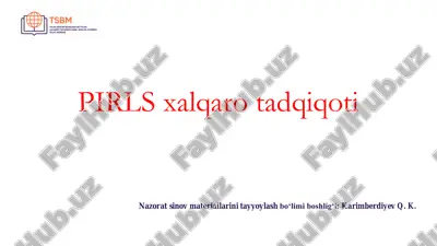 pirls xalqaro tadqiqoti — PDF