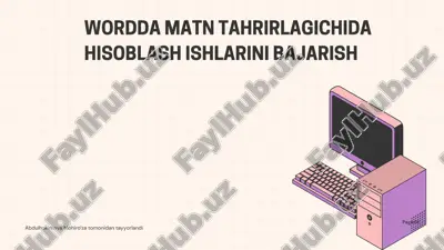 microsoft word hisoblash imkoniyatlari — PDF
