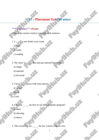 a1 - placement test — PDF