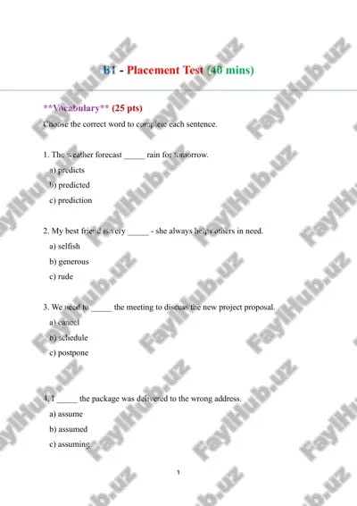 b1 - placement test — PDF