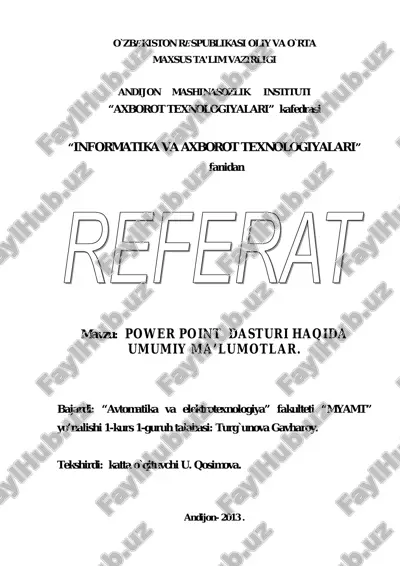 power point dasturi haqida — PDF