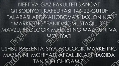 ekologik marketing — PDF