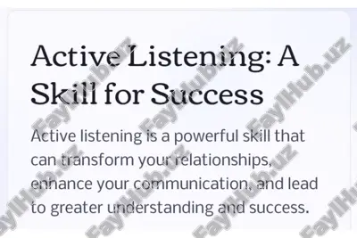 active listening: a skill for success — PDF