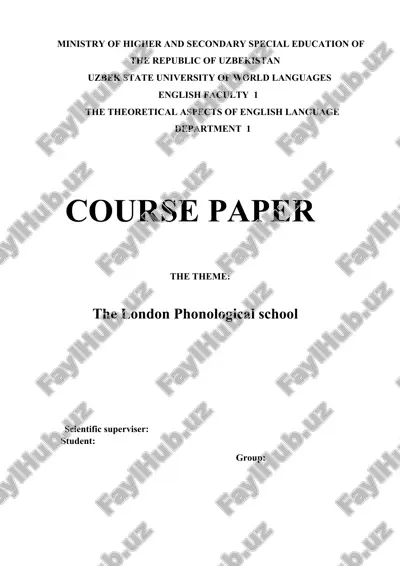 the london phonological school course paper — DOCX