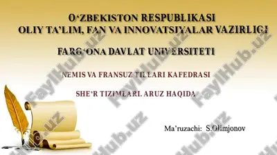 she’r tizimlari. aruz haqida — PDF