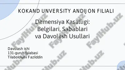 demensiya kasalligi — PDF