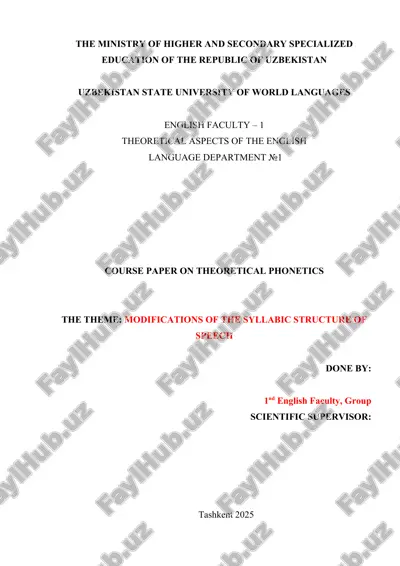 modifications of the syllabic structure of speech — DOC