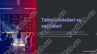 talim medollari va vazifalari — PDF