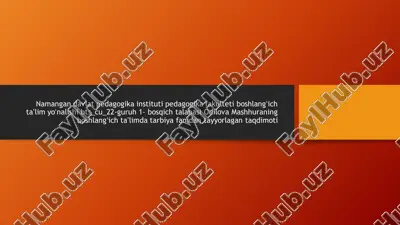 boshlangʻich taʼlimda tarbiya fanidan tayyorlagan taqdimot — PDF