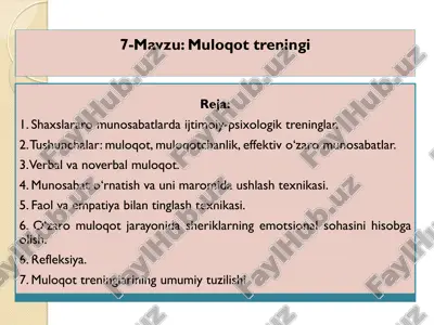 muloqot treningi — PDF