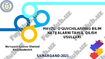 o‘quvchilarning bilim natijalarni tahlil qilish usullari — PDF