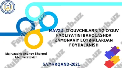 o‘quvchilarning o‘quv faoliyatini baholashda zamonaviy loyihalardan foydalanish — PDF