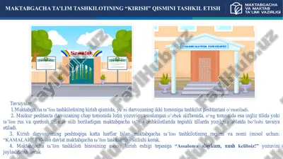 maktabgacha ta’lim tashkilotining “kirish” qismini tashkil etish — PDF
