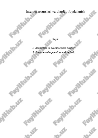 internet resurslari va ulardan foydalanish — DOCX