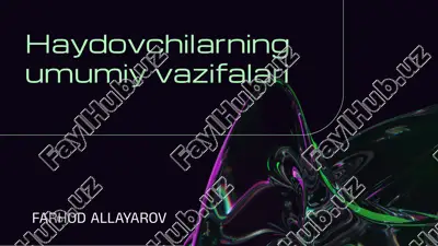 haydovchilarning umumiy vazifalari — PPTX