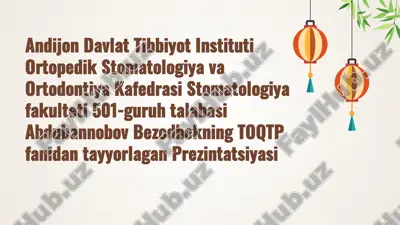 tish protezlaridan foydalanadigan bemorlarda ogʻiz boʻshligʻi gigiyenasi — PDF